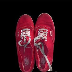 Hot Pink and White Vans sneakers